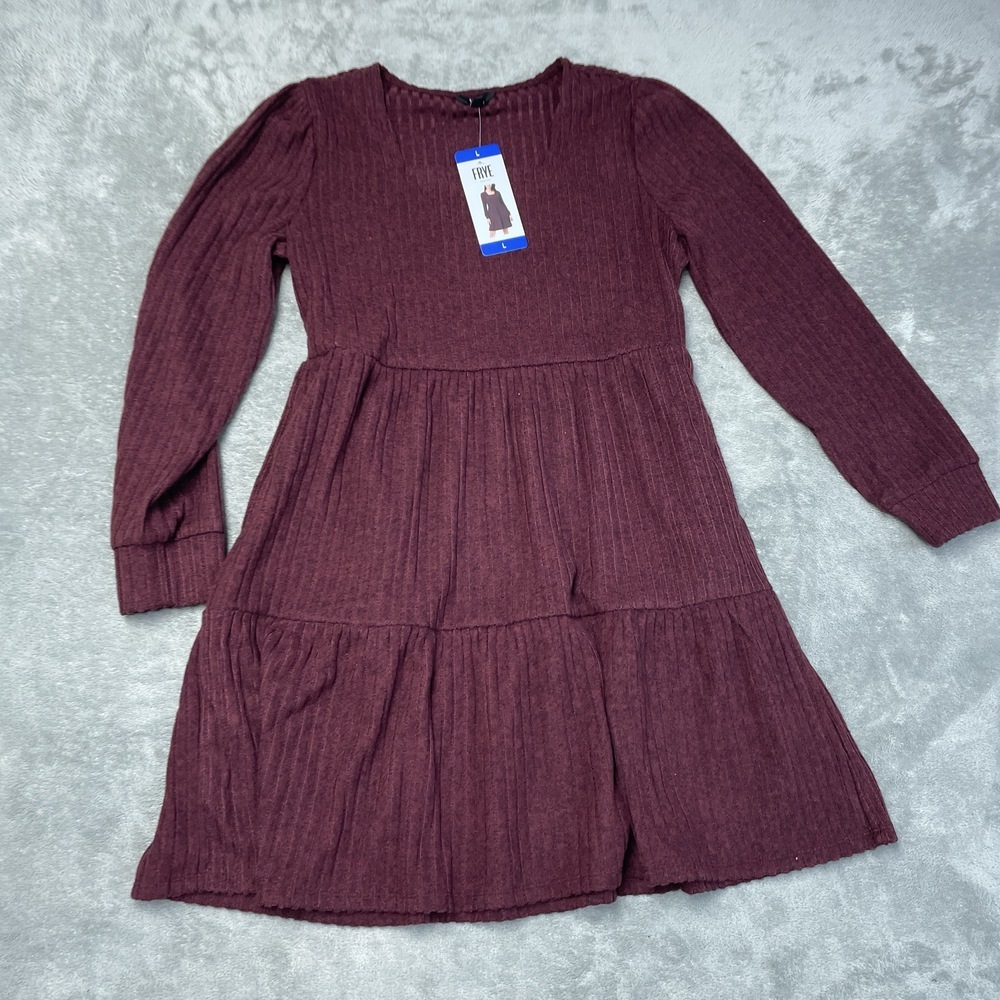 Frye Women's L Casual Dress Dark Red Polyester H0734 - Picture 2 of 8